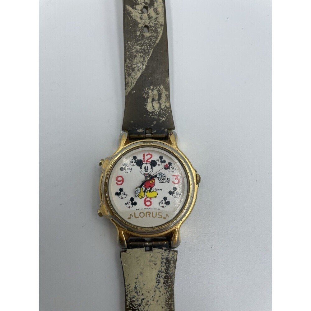 Disney Lorus Mickey Mouse Musical Quartz Watch 34mm New Battery Read